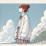 天気を考えている女の子