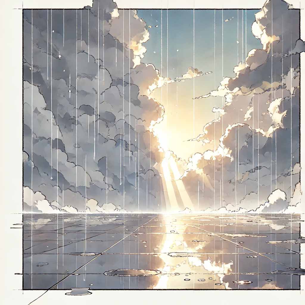 雨の合間の晴れ間