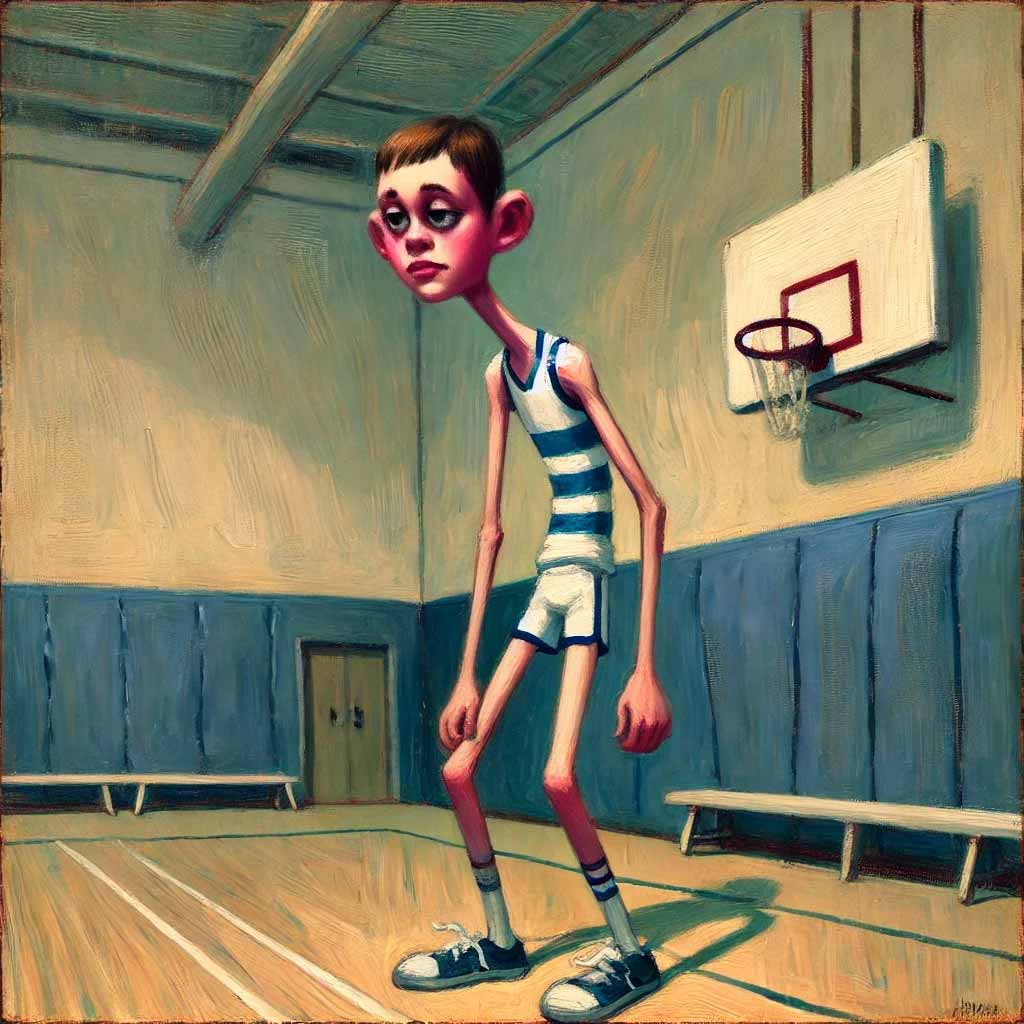 運動不足で倒れそうな中学生男子