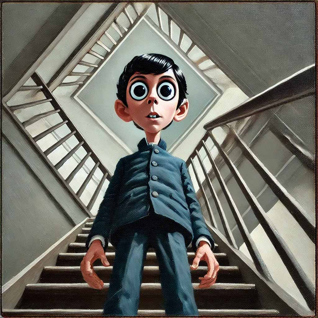 階段が怖い中学生男子