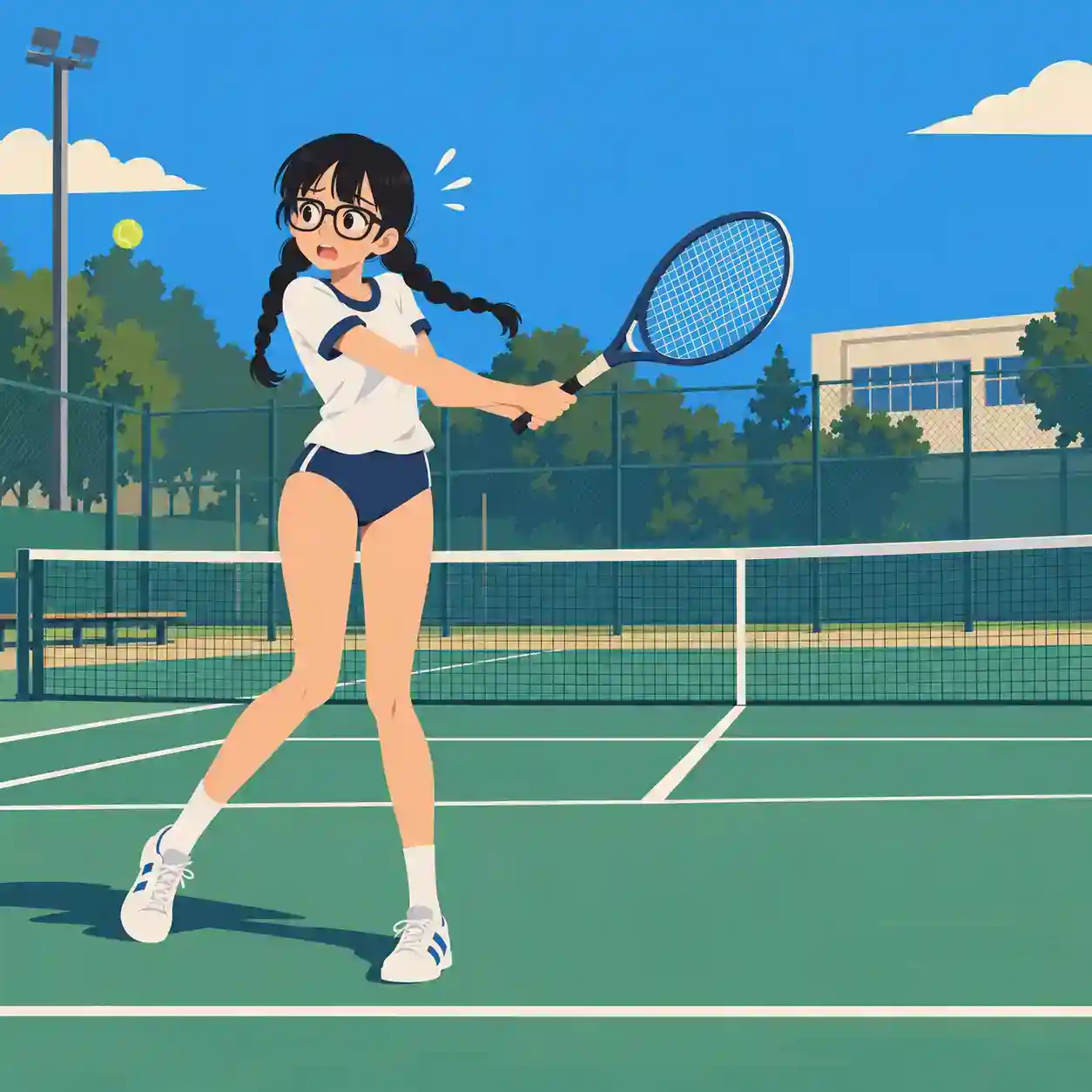 ラケットは一番不得意な女子