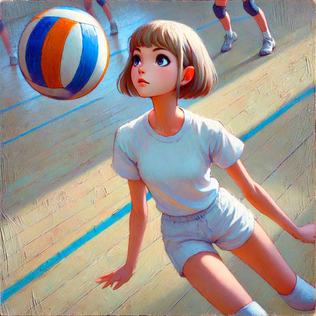 ボールが来ると凍ってしまう中学生女子