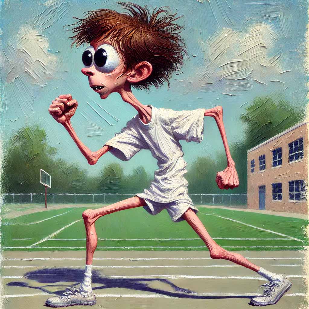 必死で練習する中学生男子