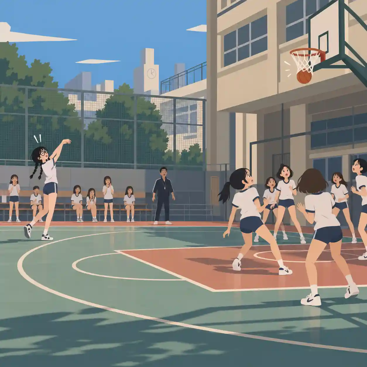 ３ポイントが入った女子