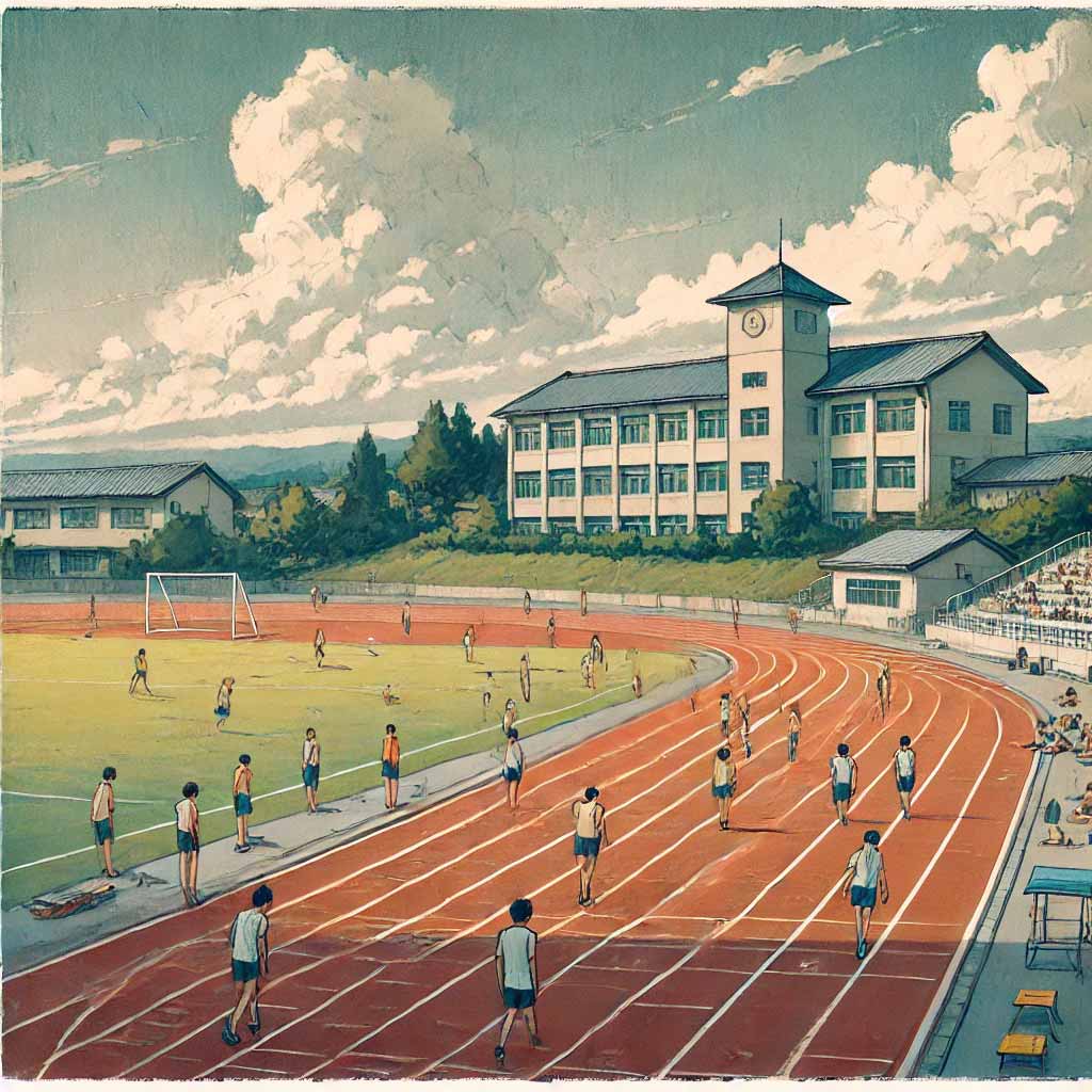 陸上部の練習風景