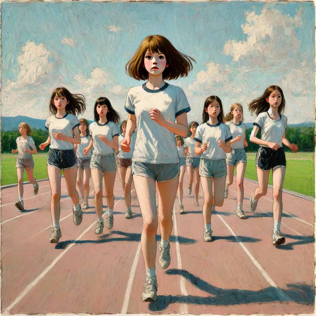 運動音痴だけど頑張る中学生女子