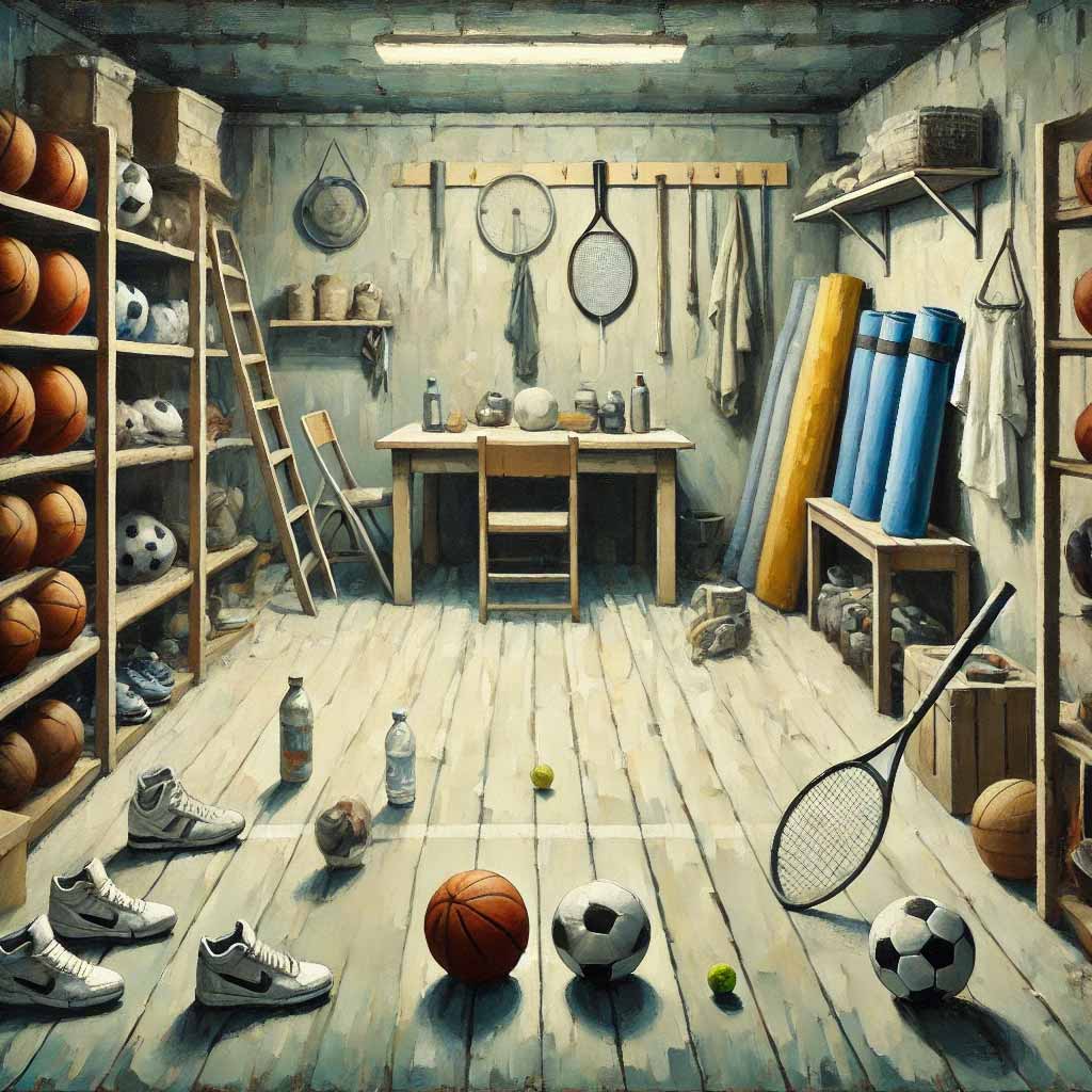 色々な部活の道具をしまってある用具室