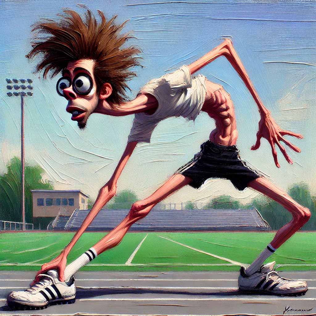 ストレッチをする運動音痴男子