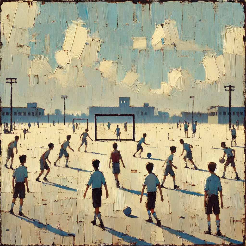 サッカー部が練習している