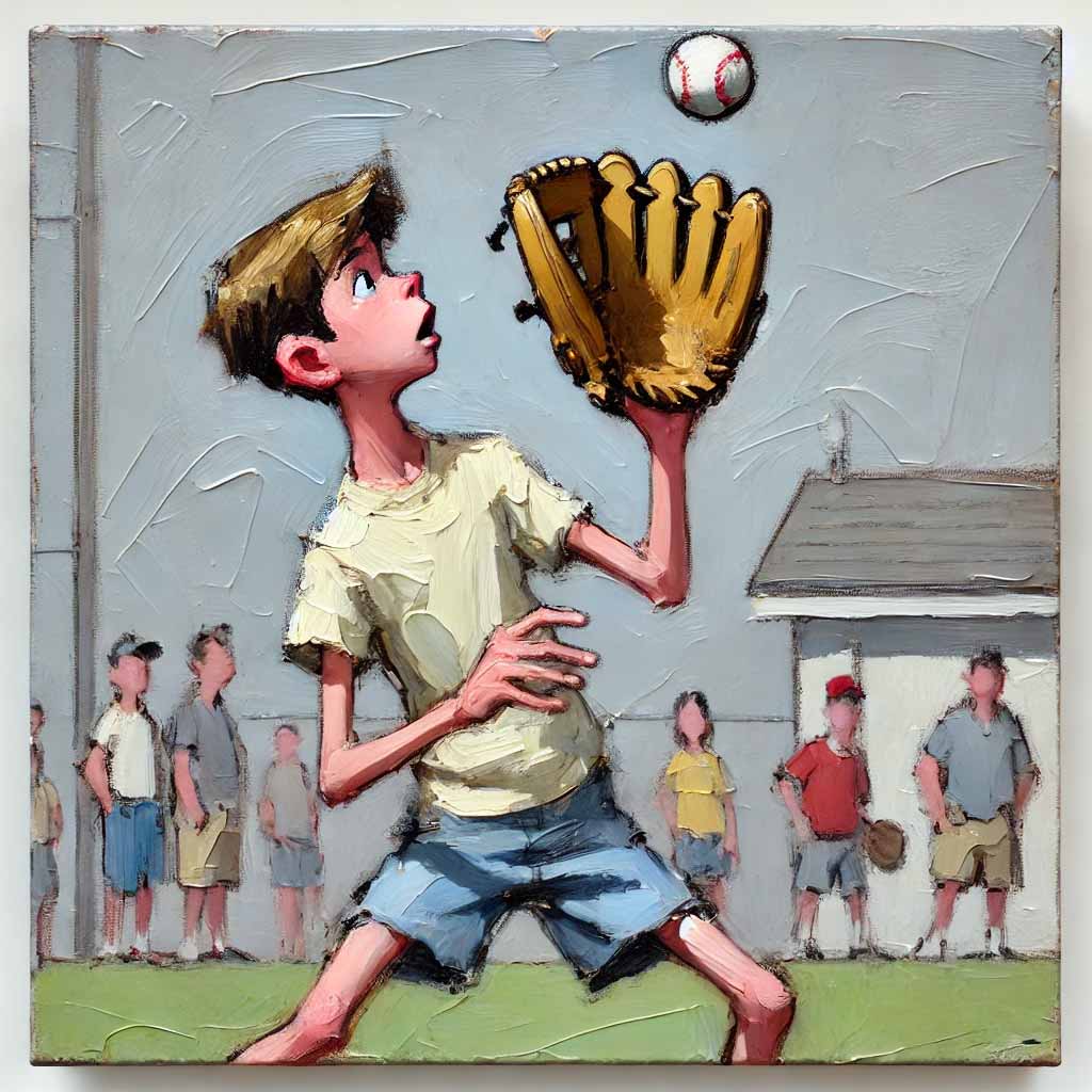 フライが取れない中学生男子