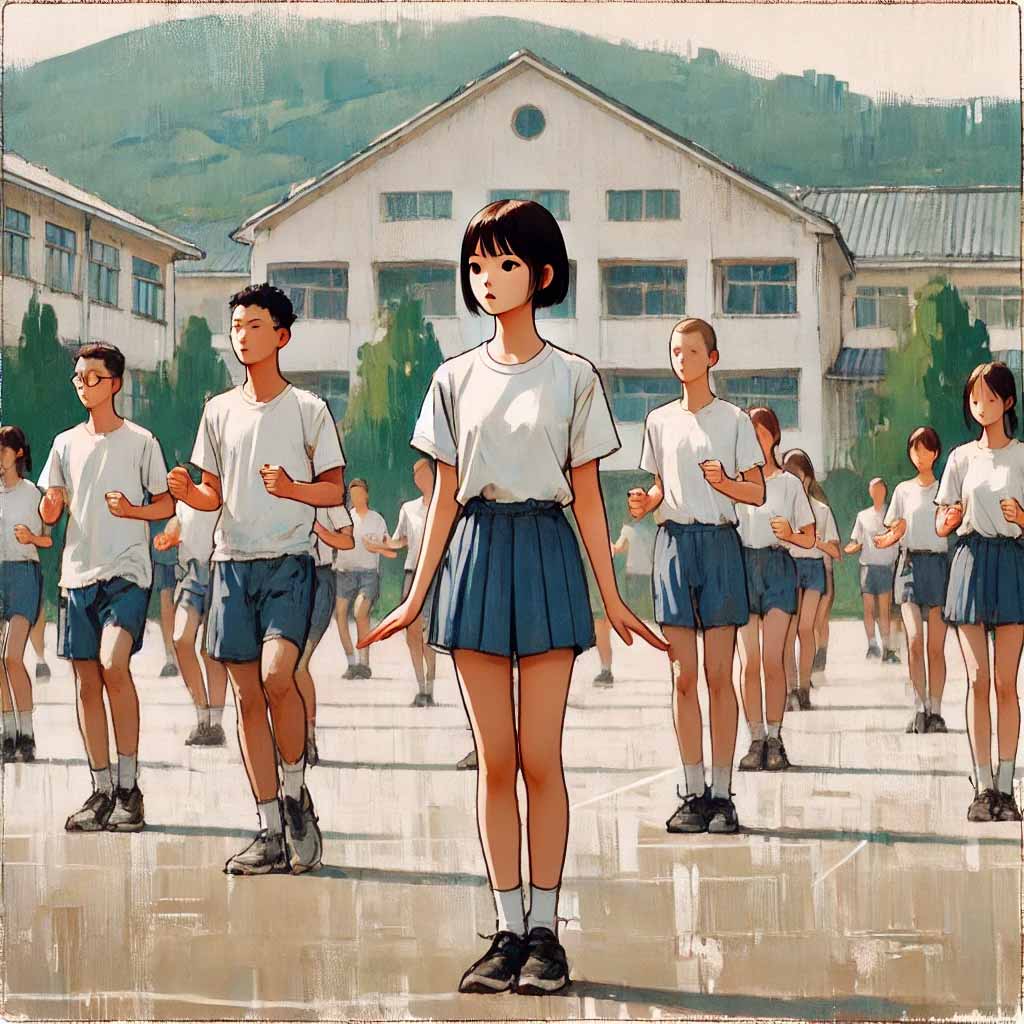 ダンスの練習している中学生たち