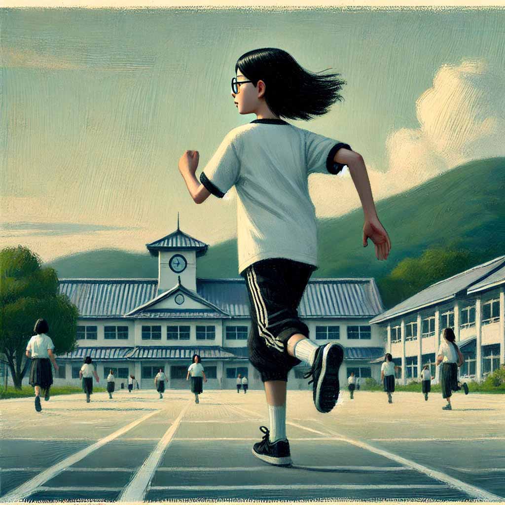 走る中学生女子