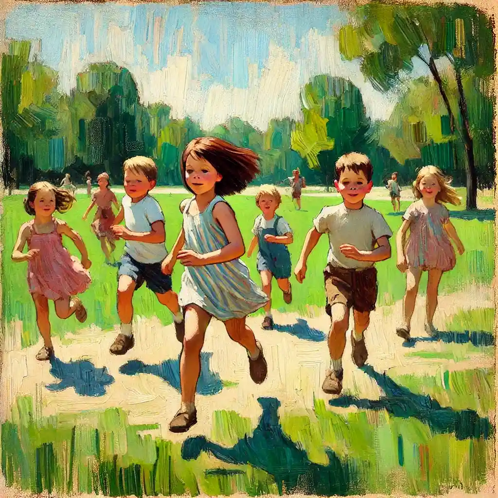 公園で遊ぶ子供たち