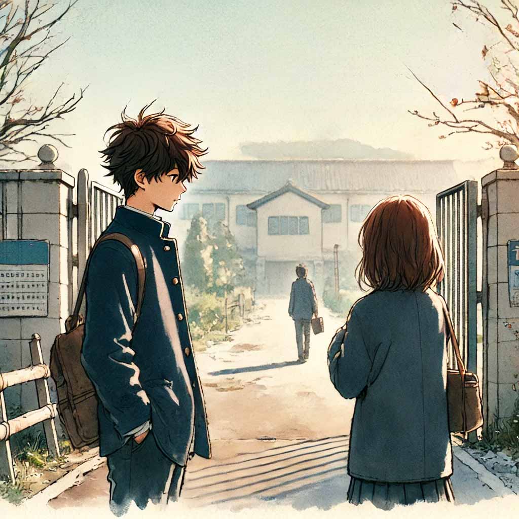 朝の挨拶をする男女