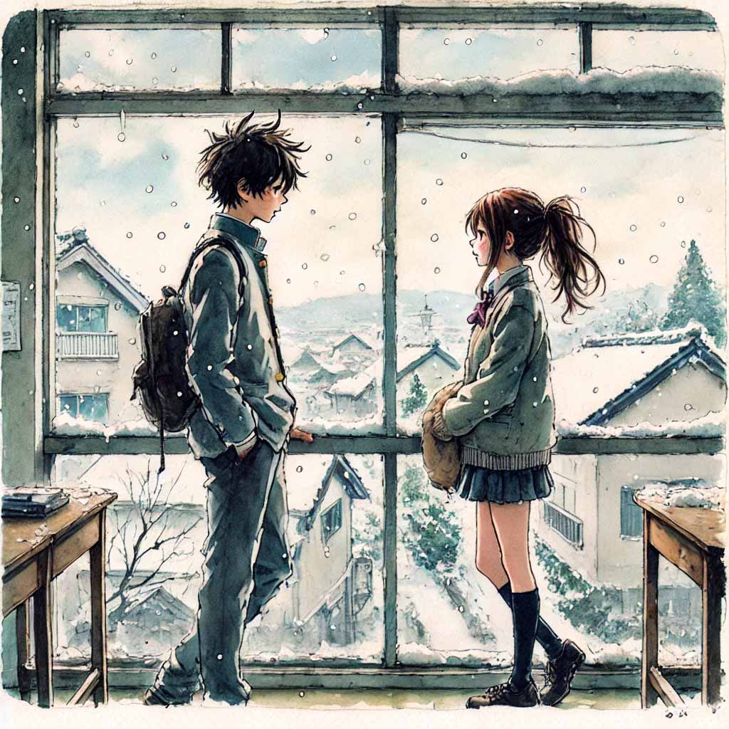 女の子と話している男子