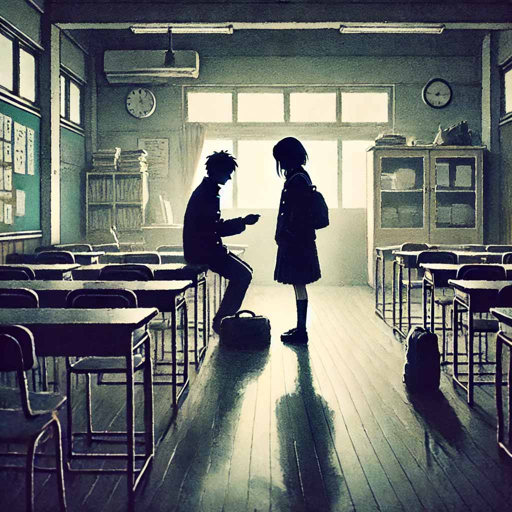 本命チョコを渡している女子