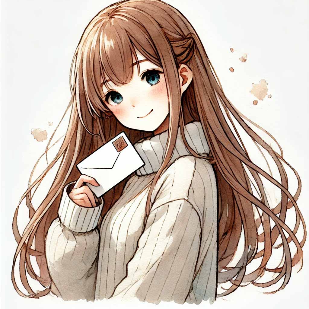 メッセージカードを用意している女子