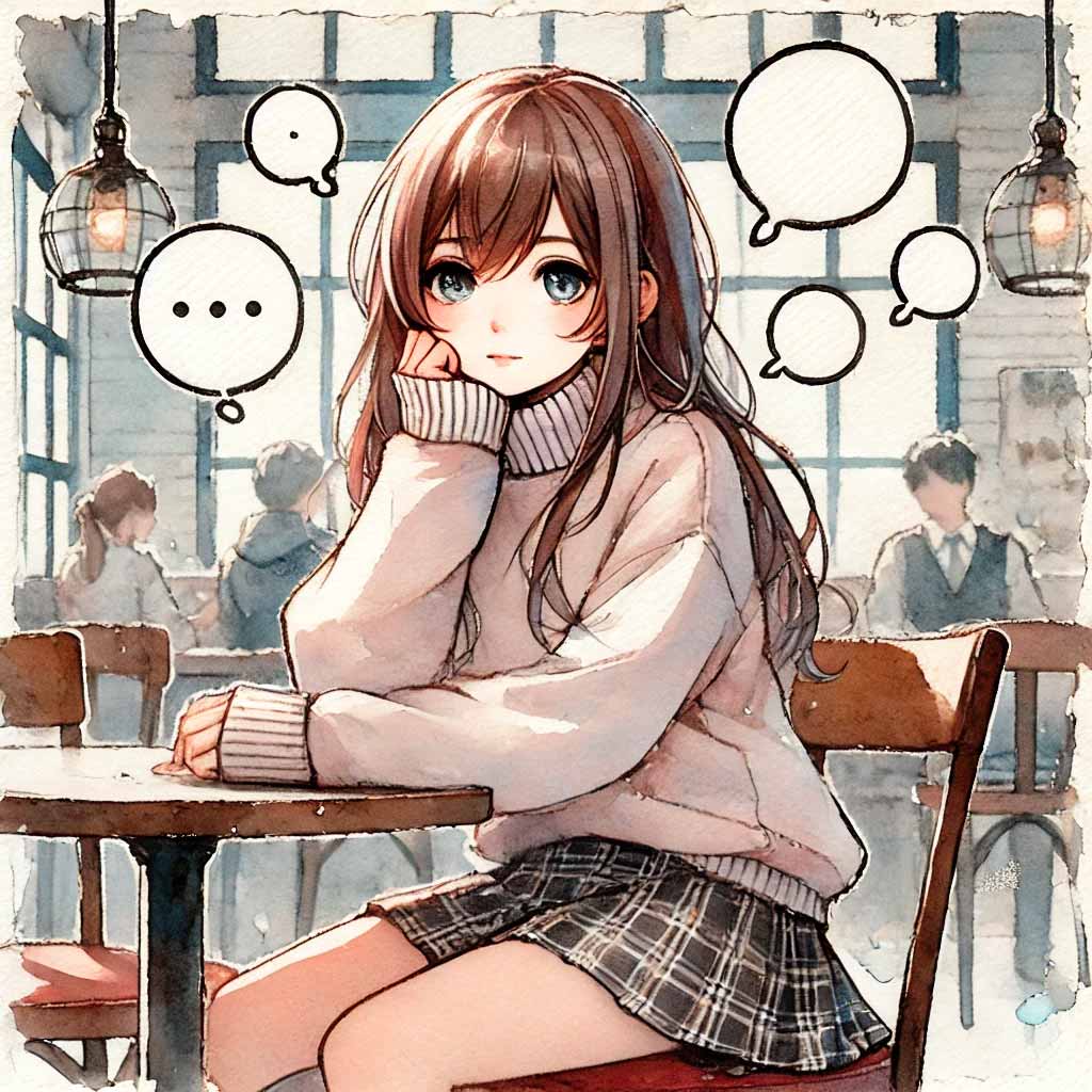 色々なセリフを考えている女子