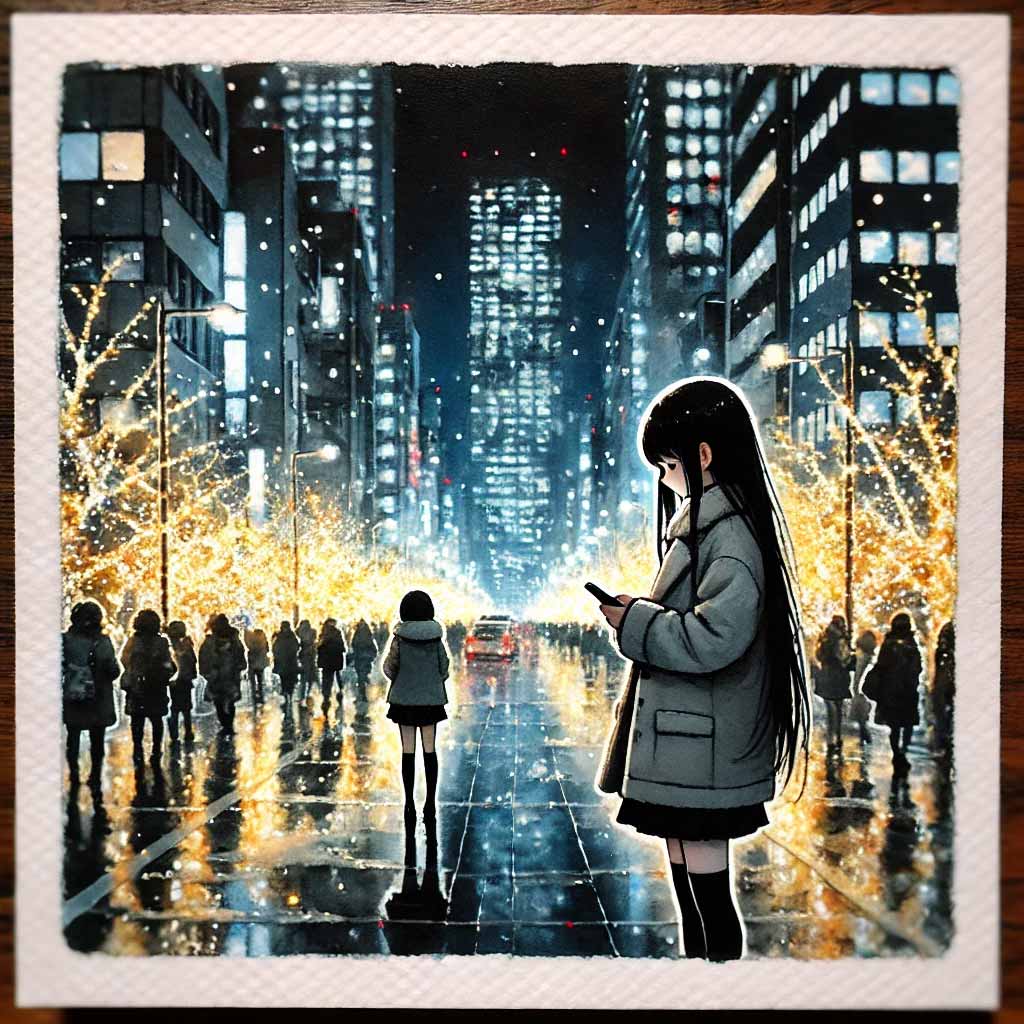 返信を待つ女子