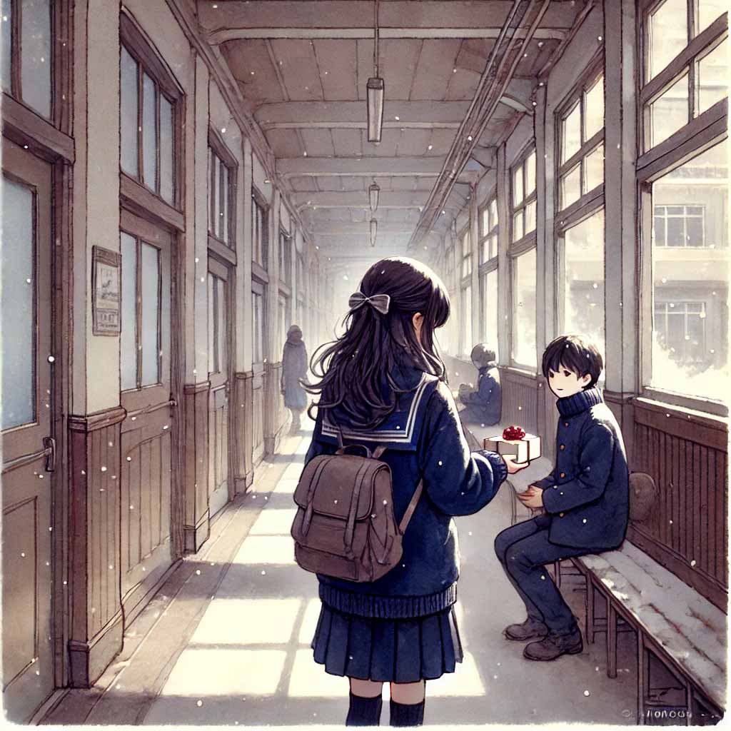 改めて次の日に渡す中学生女子