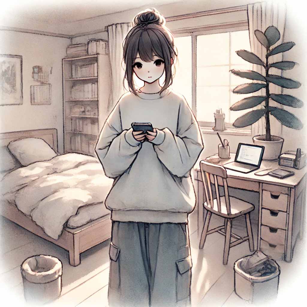 渡せず反省中の中学生女子