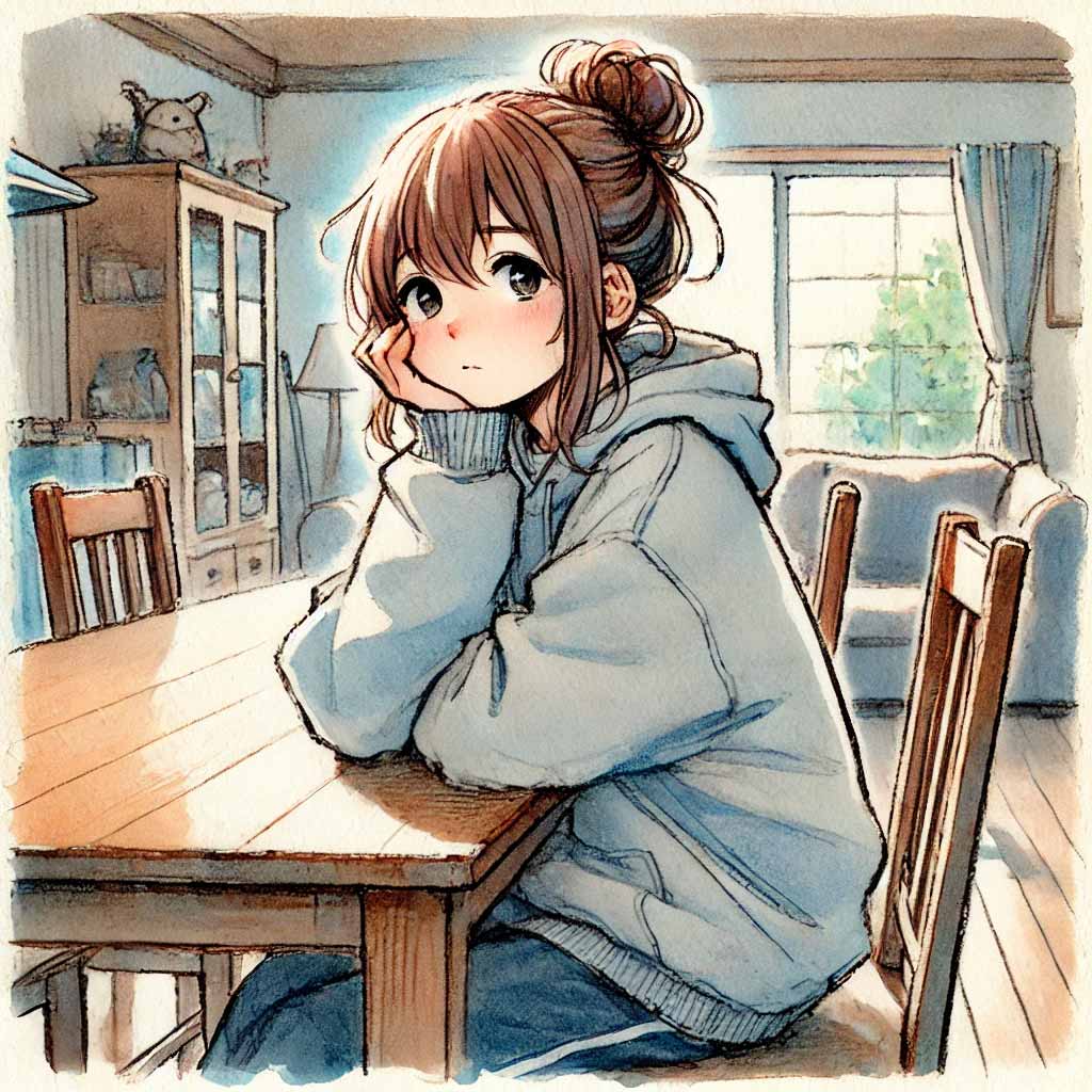 チョコを渡せず落胆している中学生女子