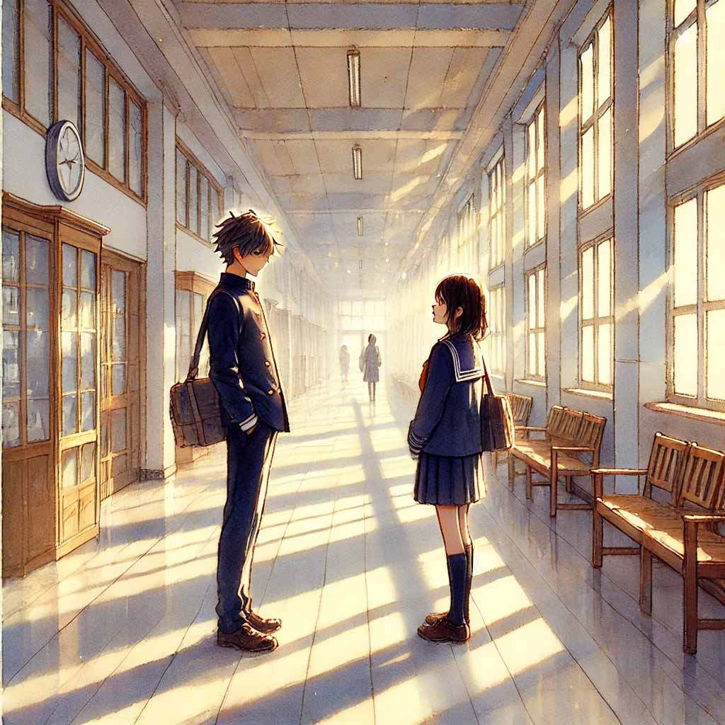 女子と話しをする男子