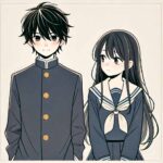 女子の前で照れてる男子