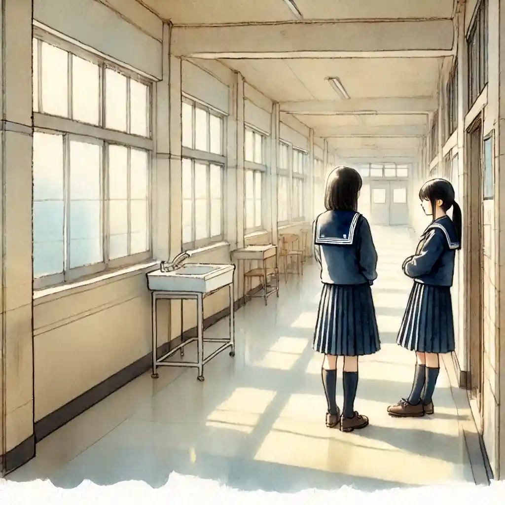 相談している中学生女子