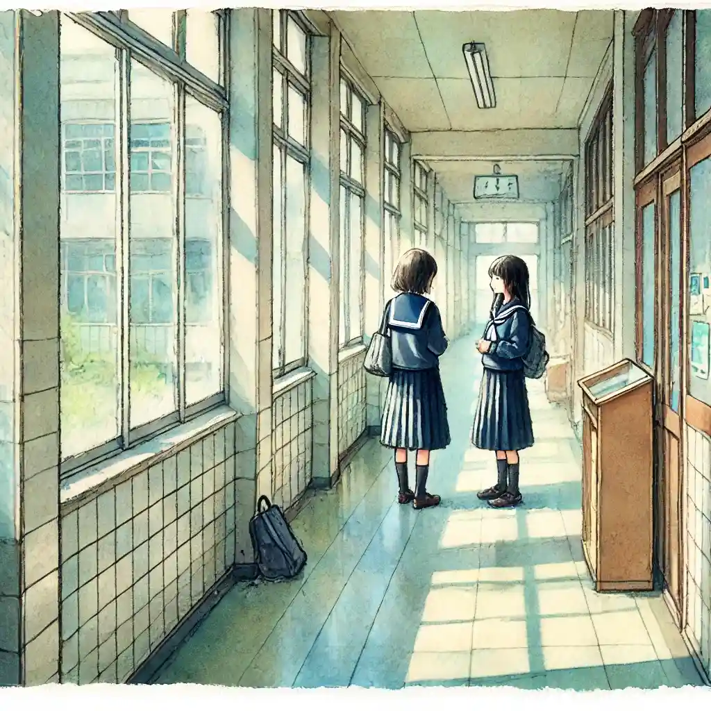 相談している中学生女子