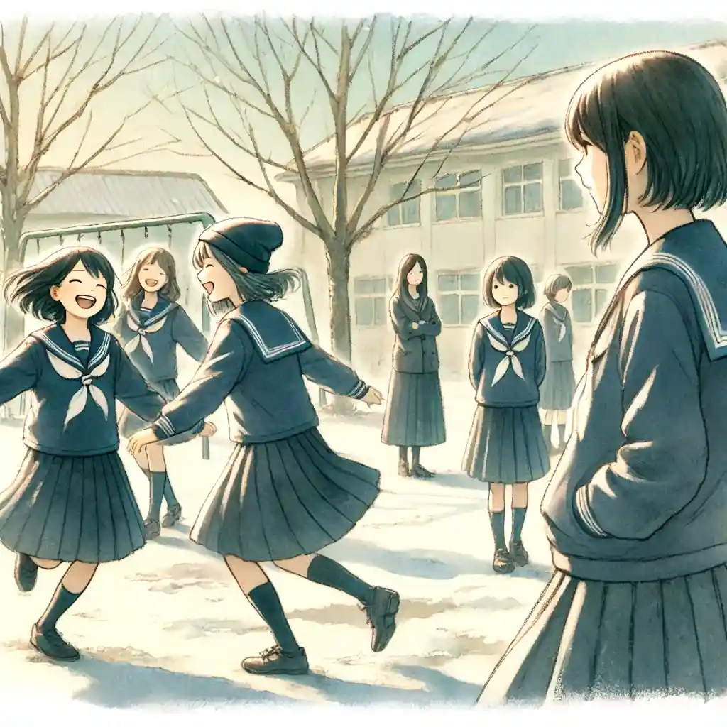 外交的なグループに馴染めない中学生女子