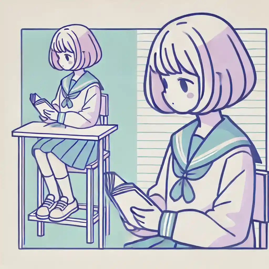 暗記している中学生女子
