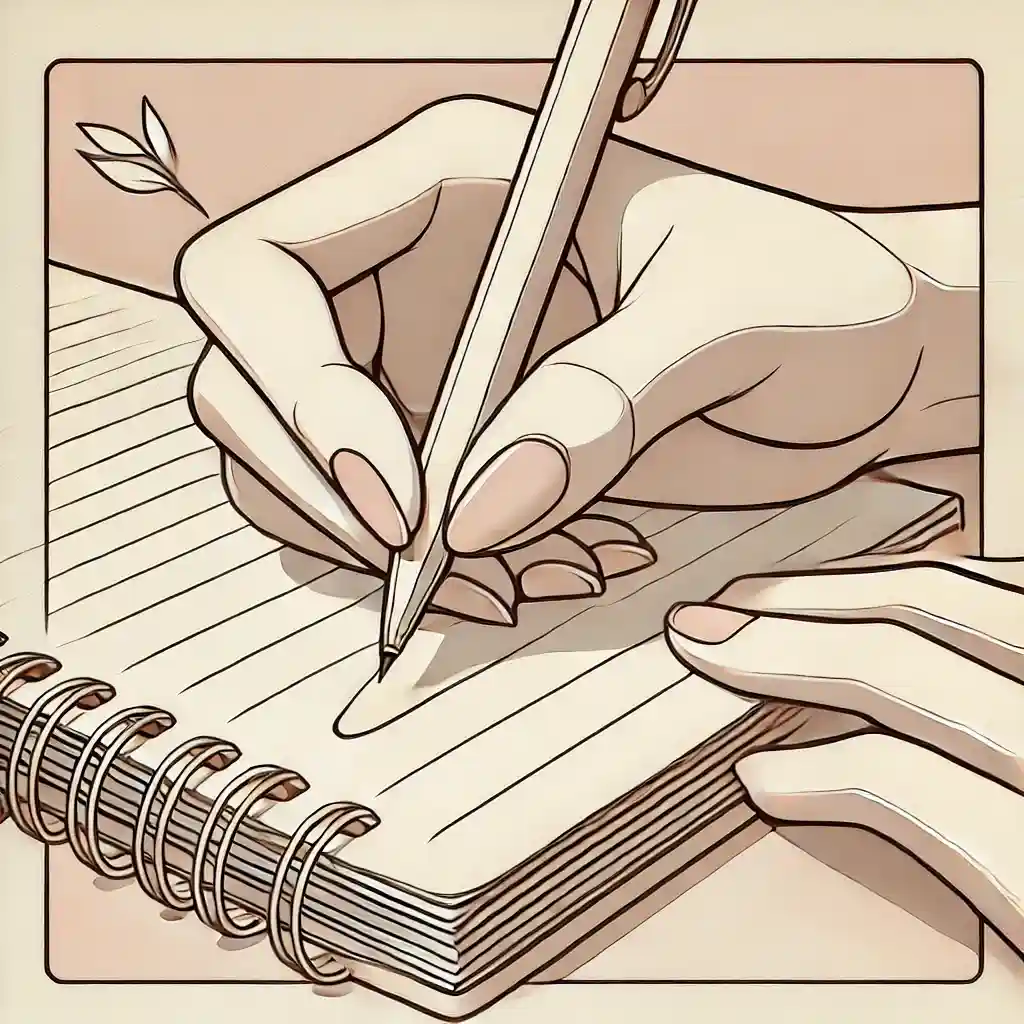 メモをとっている手