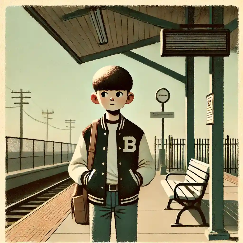 待ち合わせ場所まで電車でいく男子