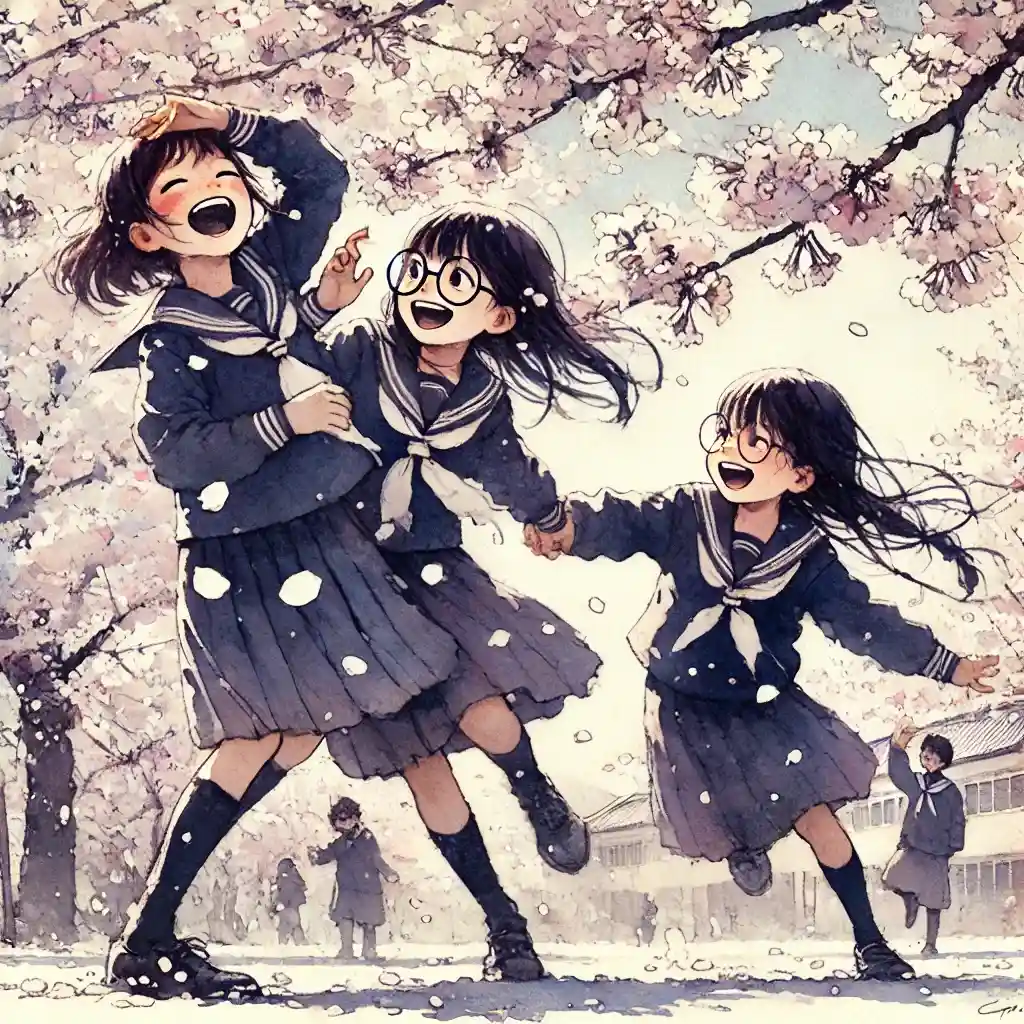 友達とふざけている女子