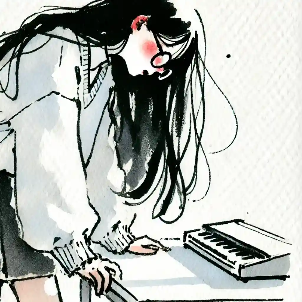 前の日に泣く女子