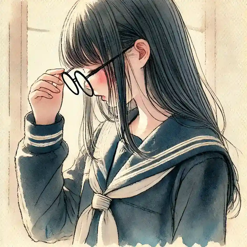 泣いている女子