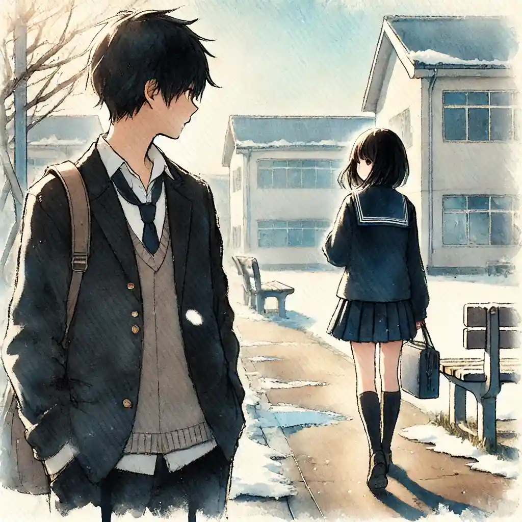 女子に目が入ってしまう中学生男子