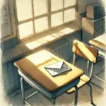 机の上に置かれた手紙