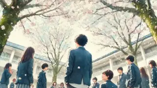 卒業式後の中３生たち