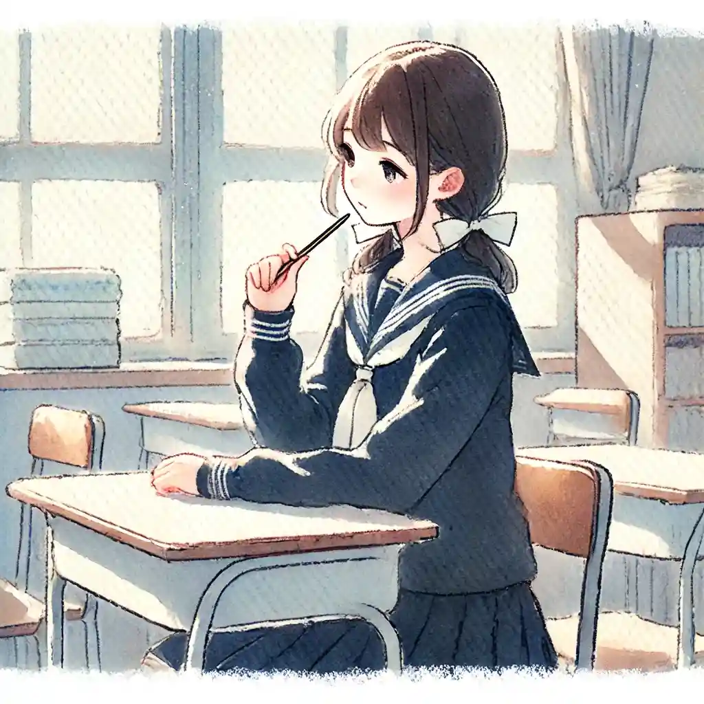 描けなくて悩む女子