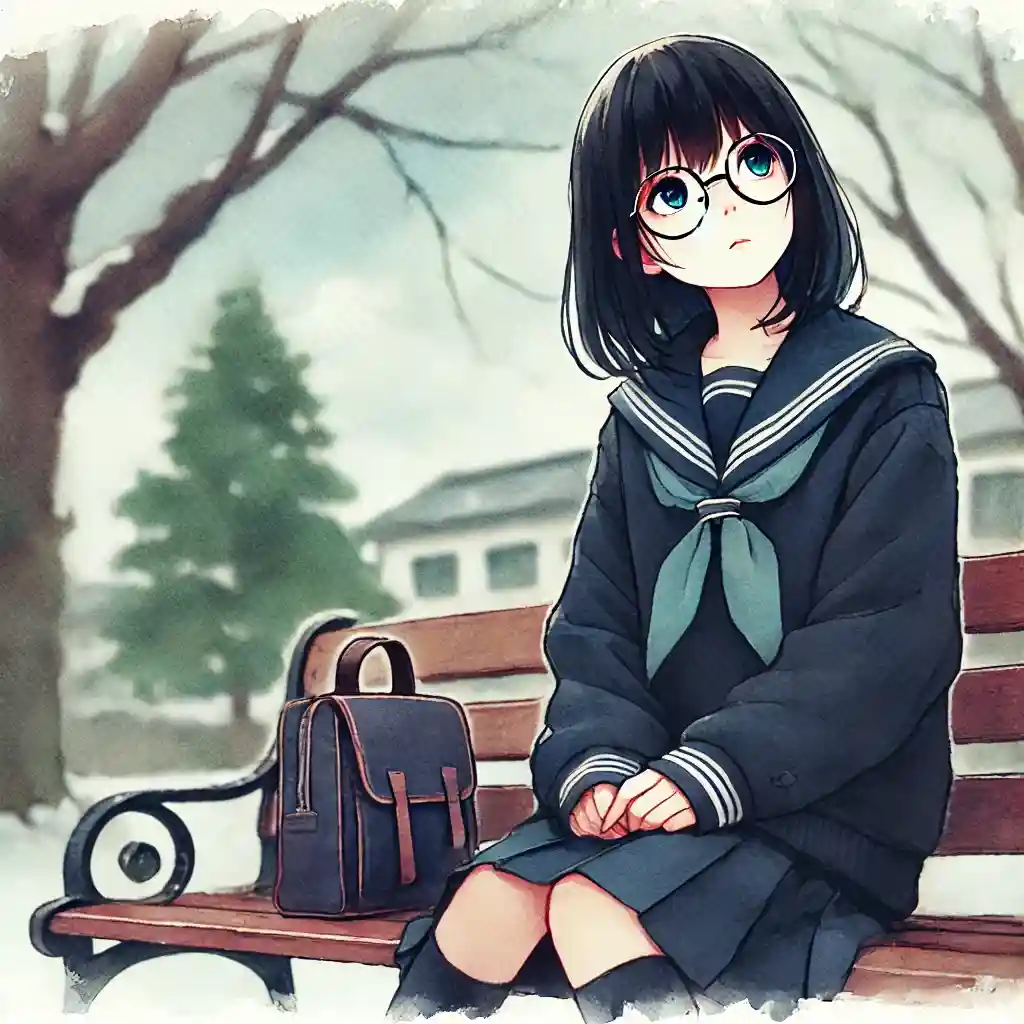 思い出をおもいだしている中学生女子