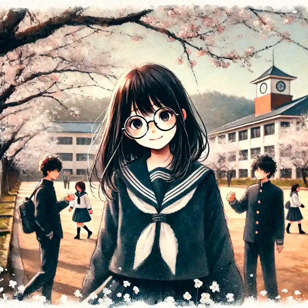 友達とふざけている中学生女子