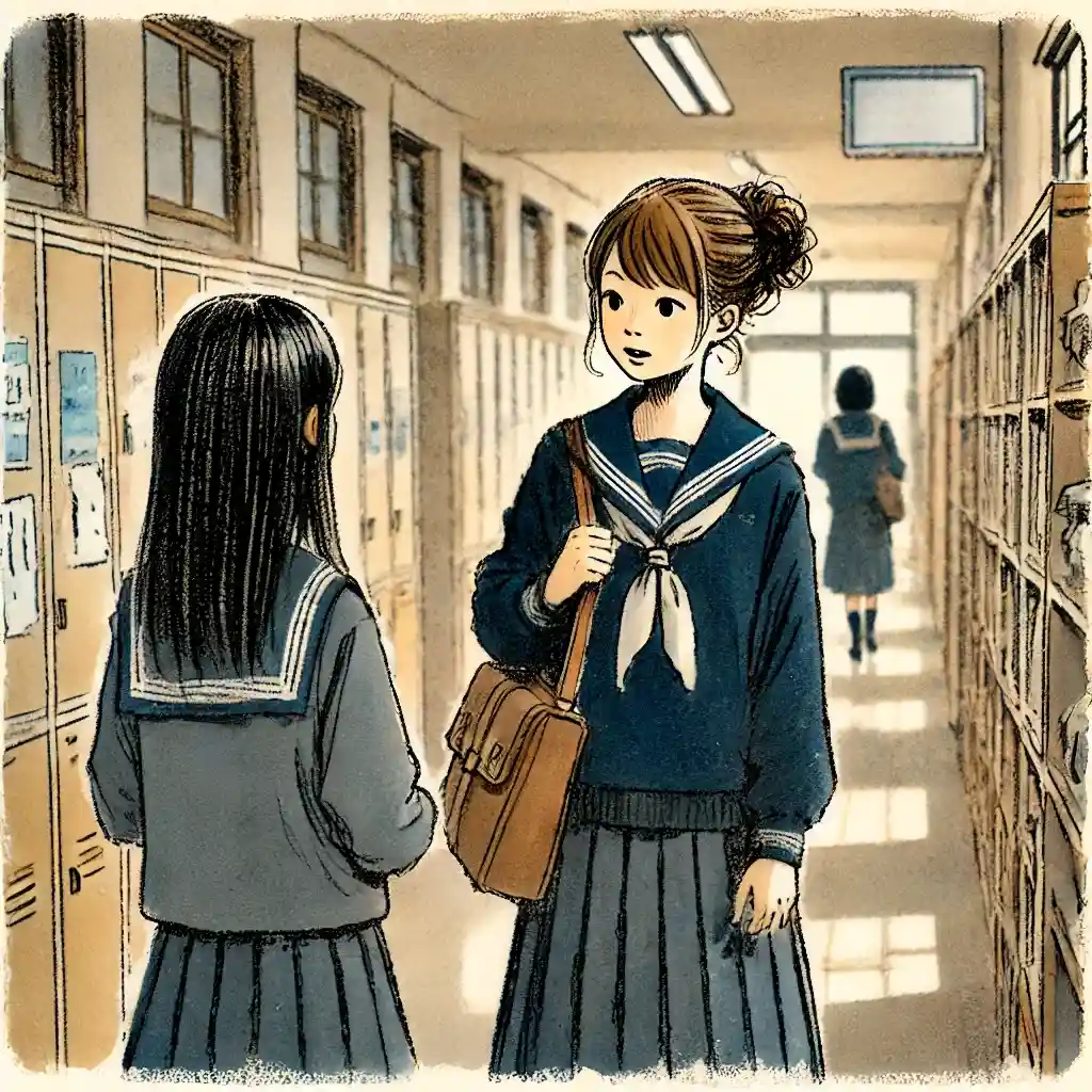 露y化で話している中学生女子