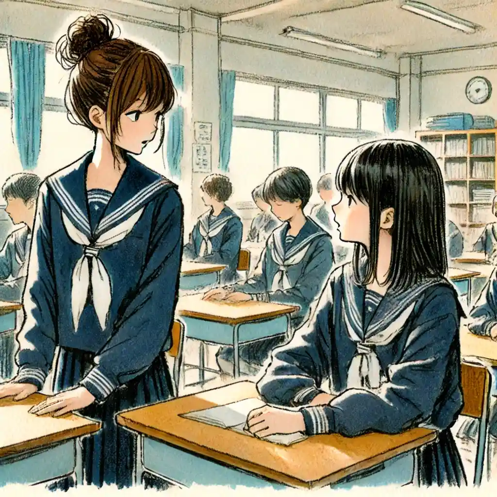 話しかける中学生女子