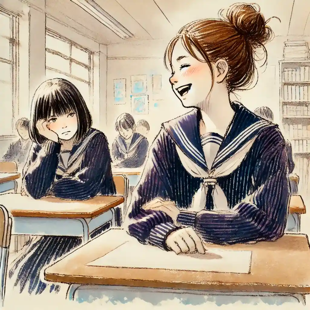 相手と噛み合っていない中学生女子