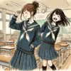 友達と楽しそうに話す中学生女子
