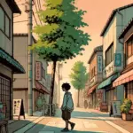 町中を一人歩いている中学生男子