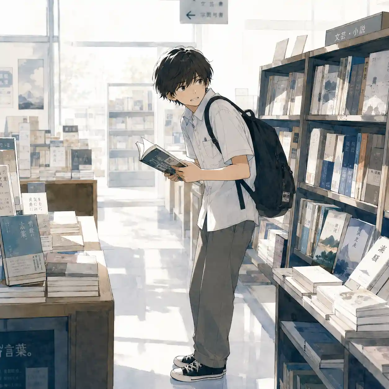 いつも後ろを気にしている男子