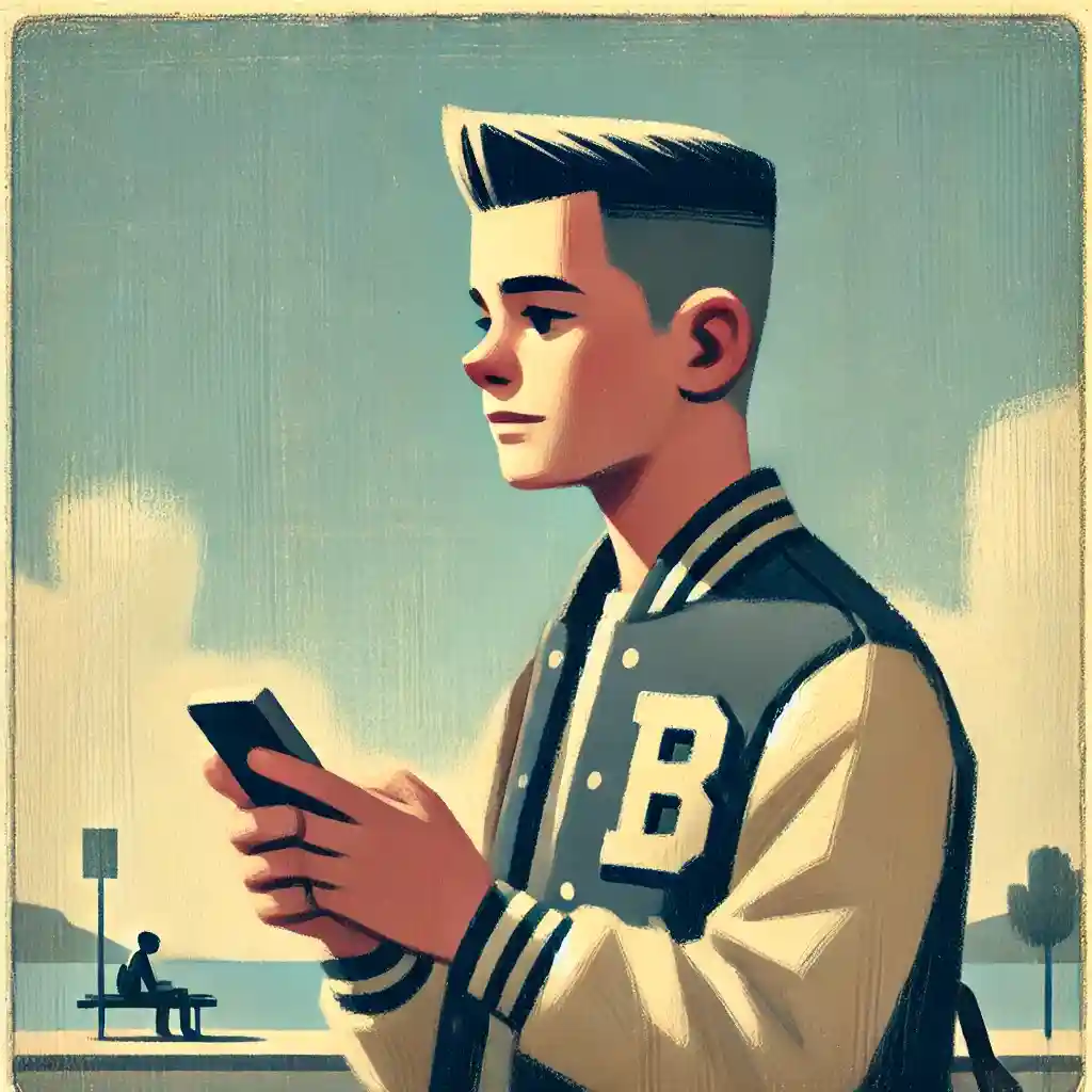 メッセージを送っている男子